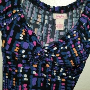 Candies Black & Multi Fitted Padded Blouse